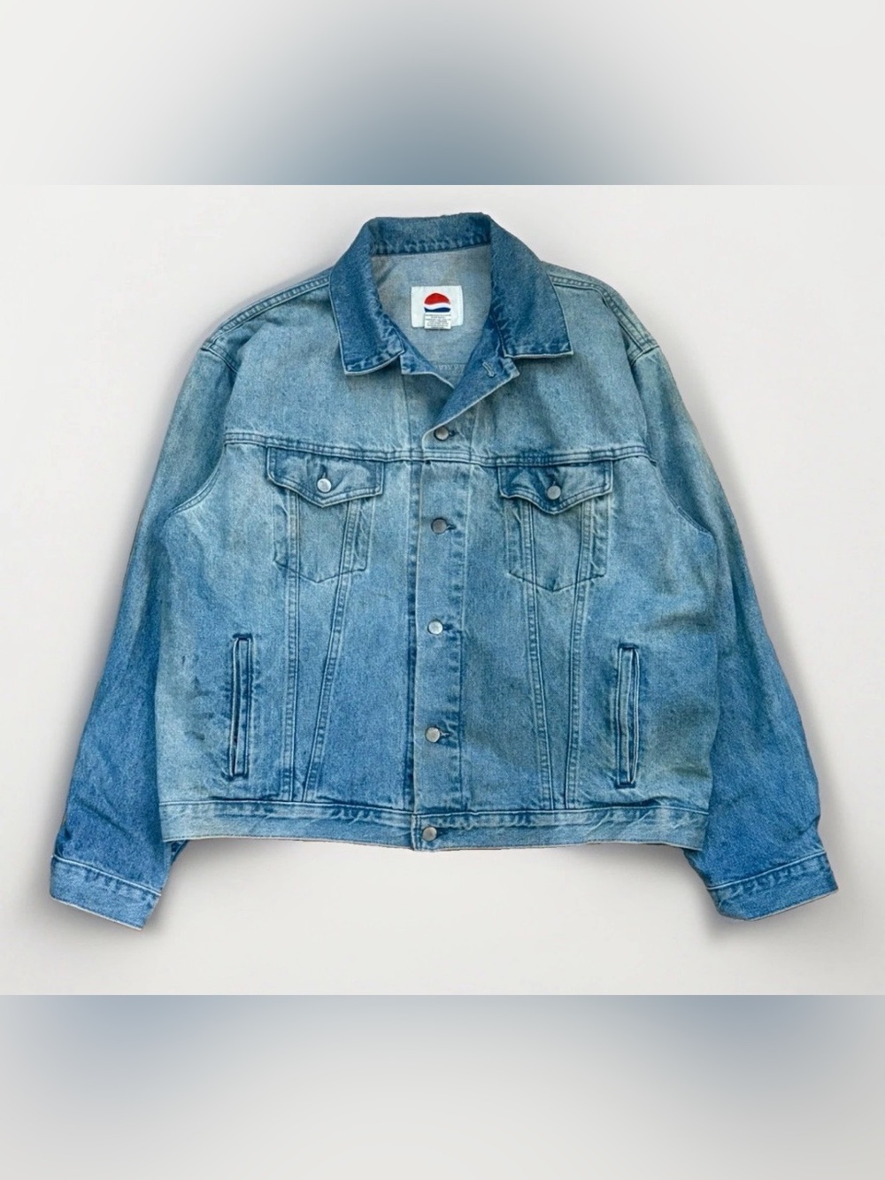Vintage Pepsi Denim Jacket Trucker Type One Size XL Distressed Rare 90s Rare